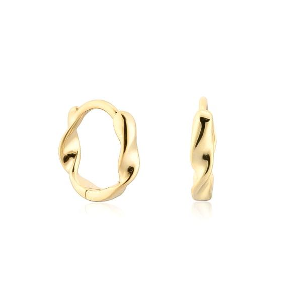 Gold Mini Double Twist Hoop Earrings | Womens Sleeper Earrings Earrings Hoop Earrings