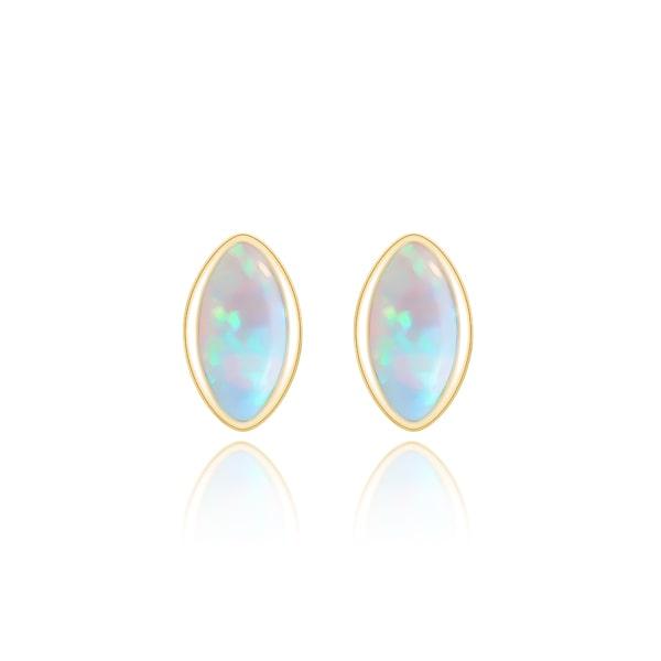 Gold Mini Marquise Opal Stud Earrings | Womens Stud Earrings Earrings Simple Earrings