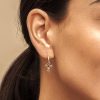 Gold Multicolor Crystal Cross Hoop Earrings | Womens Hoop Earrings Drop Earrings Drop Earrings