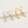 Gold Multicolor Crystal Cross Hoop Earrings | Womens Hoop Earrings Drop Earrings Drop Earrings