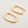 Gold Oval Crystal Hoop Earrings | Womens Simple Earrings Earrings Hoop Earrings