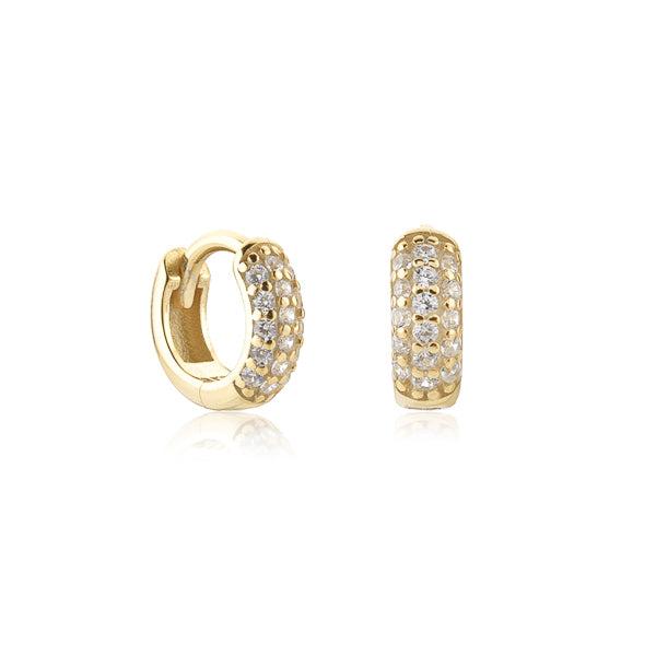 Gold Pavé CZ Huggie Hoop Earrings | Womens Hoop Earrings Earrings Hoop Earrings