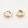 Gold Pavé CZ Huggie Hoop Earrings | Womens Hoop Earrings Earrings Hoop Earrings