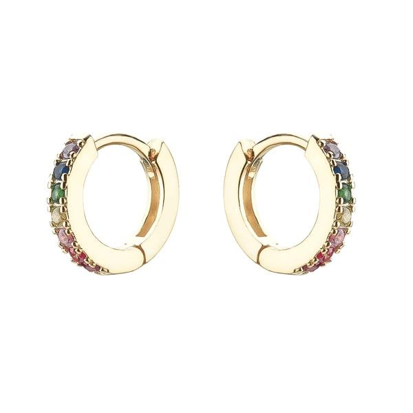 Gold Rainbow Crystal Huggie Earrings | Womens Huggie Earrings Earrings Hoop Earrings