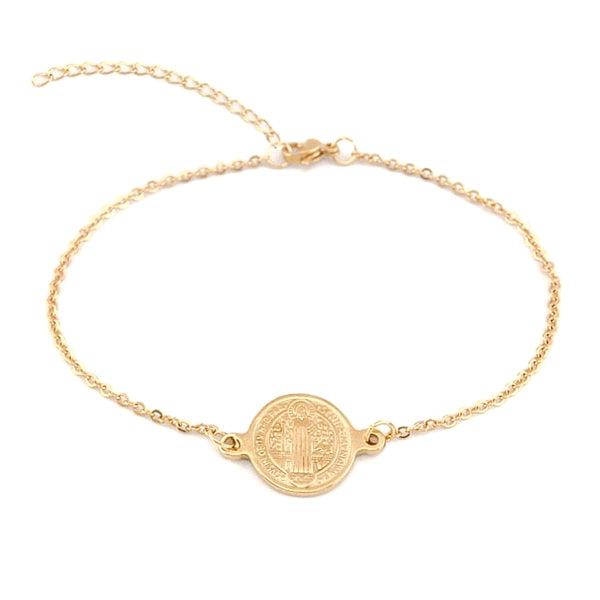 Gold Saint Benedict Bracelet | Womens Chain Bracelets Bracelets Chain Bracelets