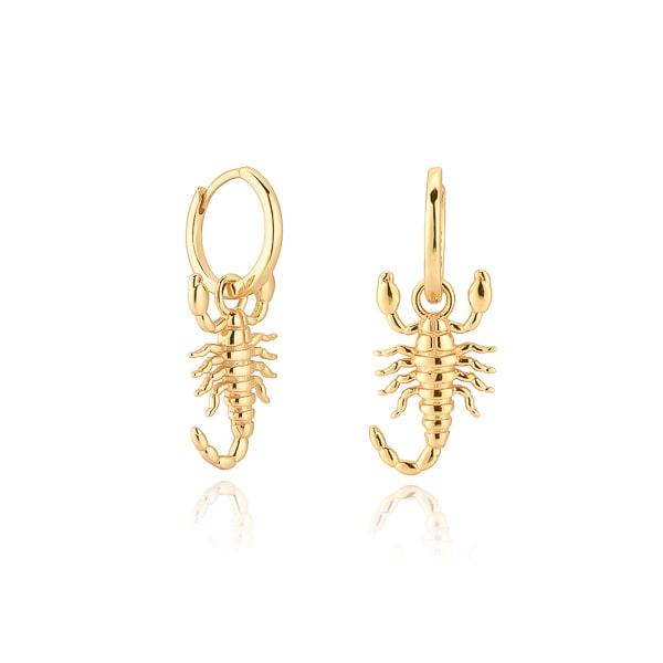 Gold Scorpion Hoop Earrings | Womens Simple Earrings Drop Earrings Drop Earrings