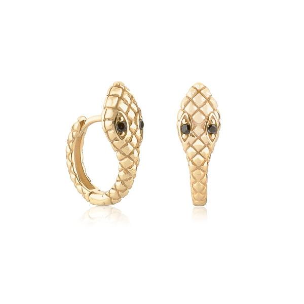 Gold Snake Huggie Hoop Earrings | Womens Hoop Earrings Earrings Hoop Earrings