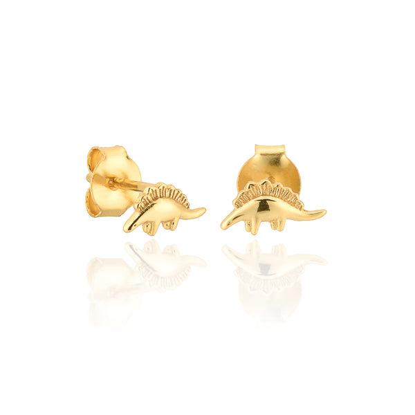 Gold Stegosaurus Dino Stud Earrings | Womens Stud Earrings Earrings Simple Earrings