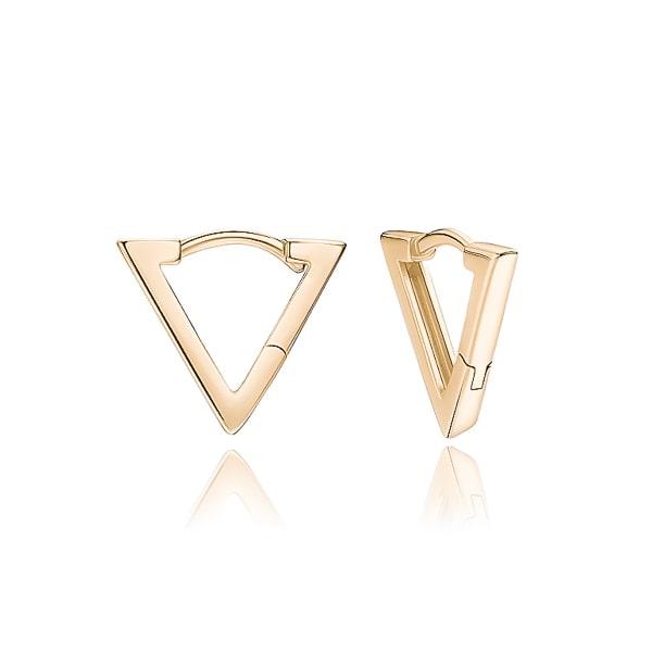 Gold Triangle Huggie Hoop Earrings | Womens Hoop Earrings Earrings Hoop Earrings