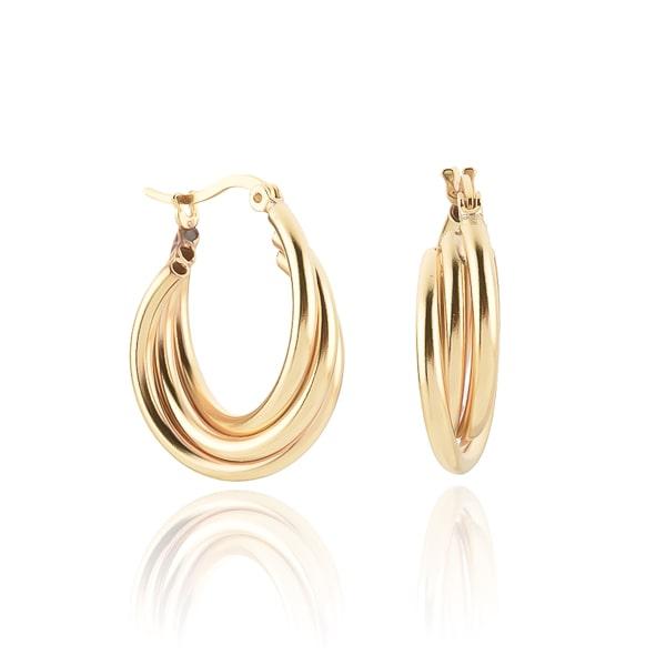 Gold Triple Twist Hoop Earrings | Womens Hoop Earrings Earrings Hoop Earrings