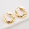 Gold Triple Twist Hoop Earrings | Womens Hoop Earrings Earrings Hoop Earrings