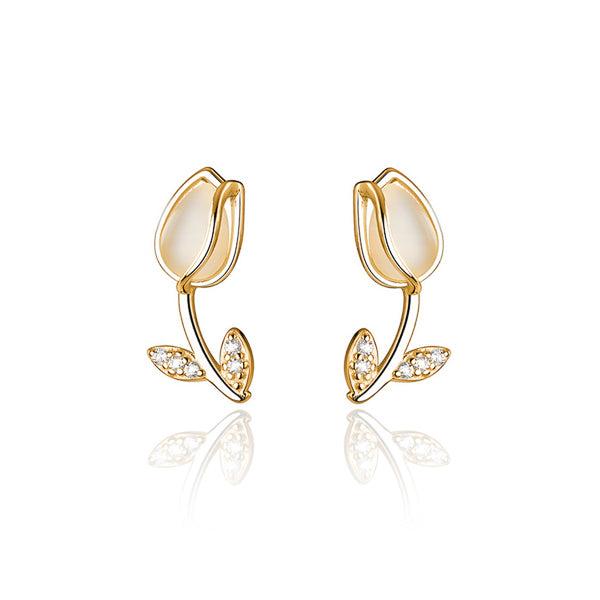 Gold Tulip Earrings | Womens Stud Earrings Earrings Stud Earrings