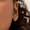 Gold Turquoise Emerald-Cut Crystal Huggie Earrings | Womens Hoop Earrings Earrings Hoop Earrings