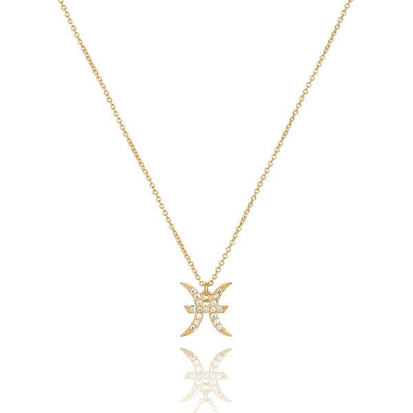 Gold Vermeil Pisces Necklace | Womens Zodiac Necklaces Necklaces Sterling Silver Necklaces