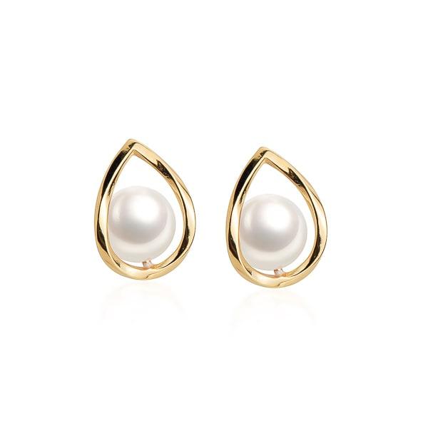 Gold Waterdrop Pearl Stud Earrings | Womens Stud Earrings Earrings Simple Earrings