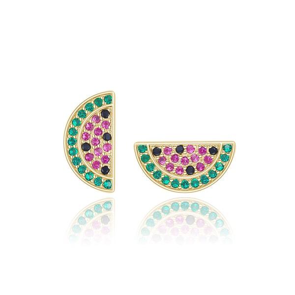 Gold Watermelon Stud Earrings | Womens Stud Earrings Earrings Stud Earrings