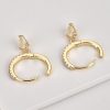 Gold White Crystal Huggie Teardrop Earrings | Womens Hoop Earrings Drop Earrings Drop Earrings