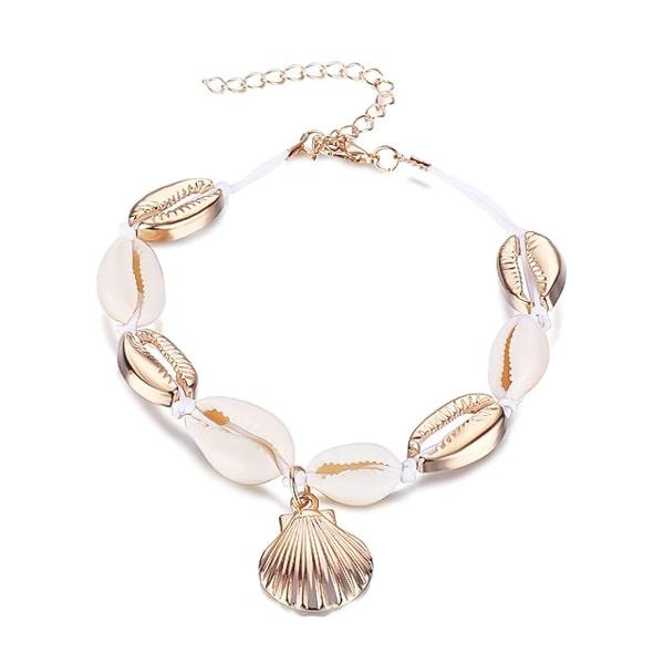 Gold & White Shell Anklet | Womens Beach Anklets Anklets Beach Anklets