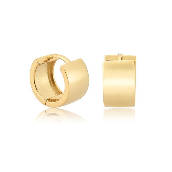 Gold Wide Huggie Hoop Earrings | Womens Hoop Earrings Earrings Hoop Earrings