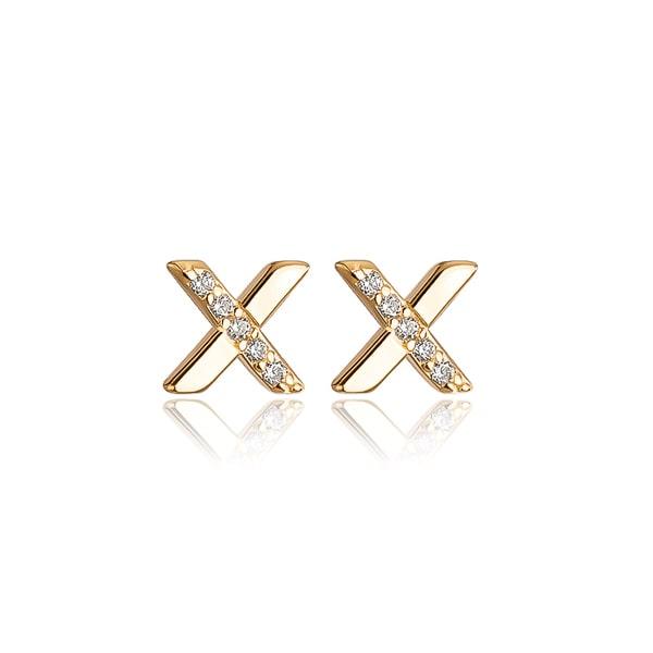 Gold X Stud Earrings | Womens Stud Earrings Earrings Simple Earrings