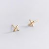 Gold X Stud Earrings | Womens Stud Earrings Earrings Simple Earrings