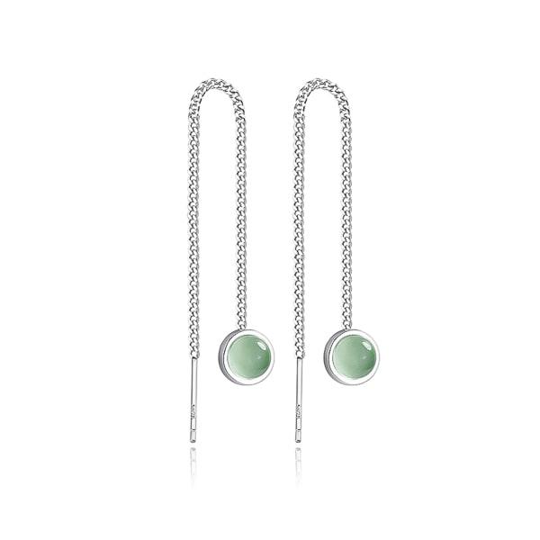 Green Opal Threader Earrings | Womens Threader Earrings Earrings Simple Earrings