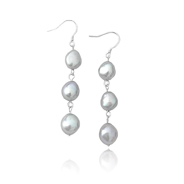 Grey Triple Pearl Drop Earrings | Womens Drop Earrings Drop Earrings Drop Earrings