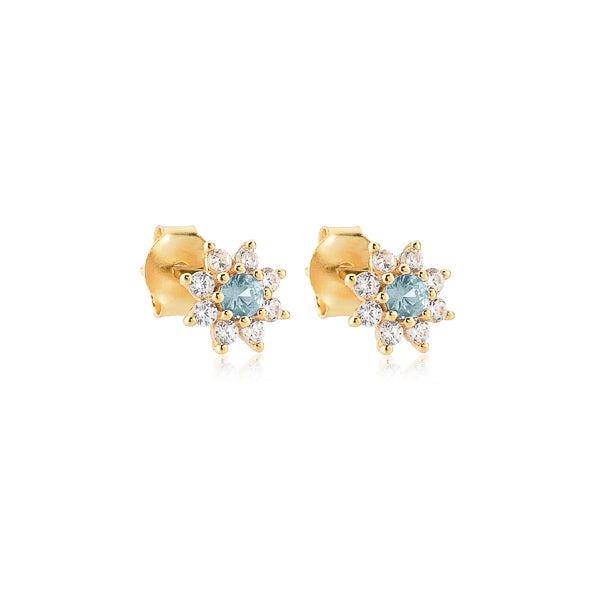 Ice Blue Crystal Flower Stud Earrings | Womens Stud Earrings Earrings Stud Earrings