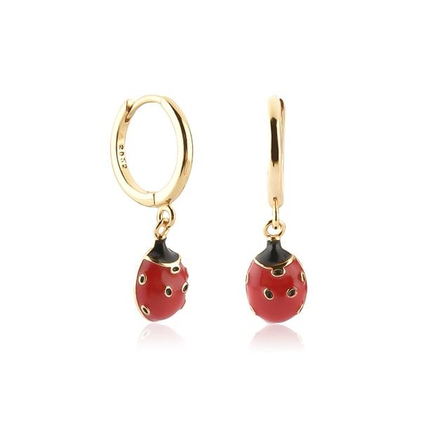 Ladybug Mini Hoop Drop Earrings | Womens Drop Earrings Drop Earrings Drop Earrings