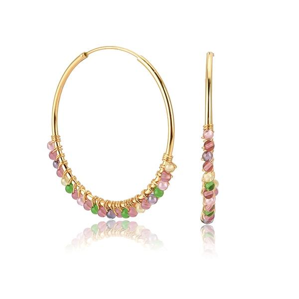 Large Colorful Bead Hoop Earrings | Womens Hoop Earrings Earrings Hoop Earrings