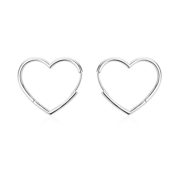 Large Silver Heart Hoop Earrings | Womens Hoop Earrings Earrings Hoop Earrings