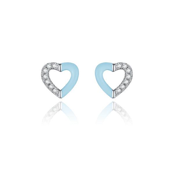 Light Blue Heart Stud Earrings | Womens Stud Earrings Earrings Stud Earrings