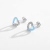 Light Blue Heart Stud Earrings | Womens Stud Earrings Earrings Stud Earrings