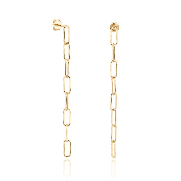 Long Gold Oval Link Chain Drop Earrings | Womens Drop Earrings Drop Earrings Drop Earrings