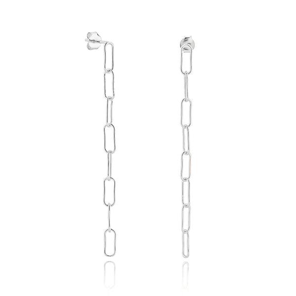 Long Silver Oval Link Chain Drop Earrings | Womens Drop Earrings Drop Earrings Drop Earrings