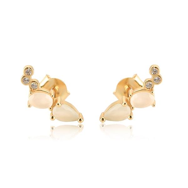 Milky Crystal Mini Climber Stud Earrings | Womens Stud Earrings Earrings Stud Earrings