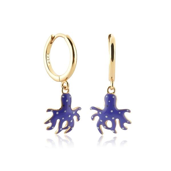 Octopus Mini Hoop Drop Earrings | Womens Huggie Earrings Drop Earrings Drop Earrings