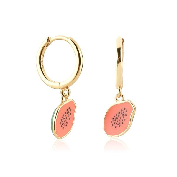 Papaya Mini Hoop Drop Earrings | Womens Huggie Earrings Drop Earrings Drop Earrings