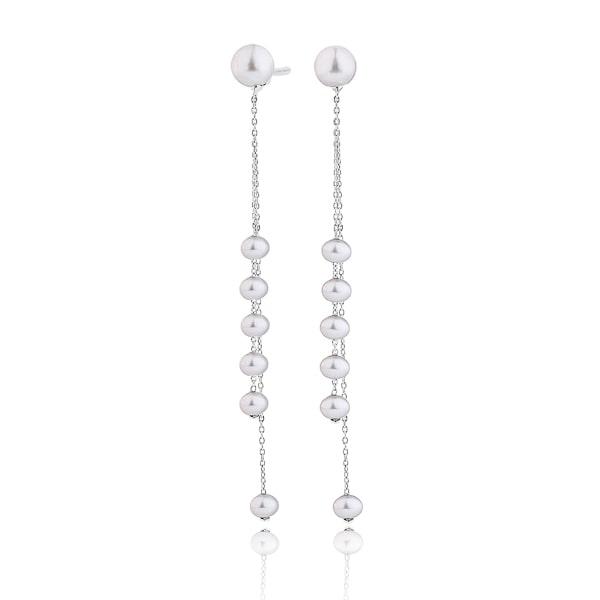 Pearl Dual Drop Chain Earrings | Womens Drop Earrings Drop Earrings Drop Earrings