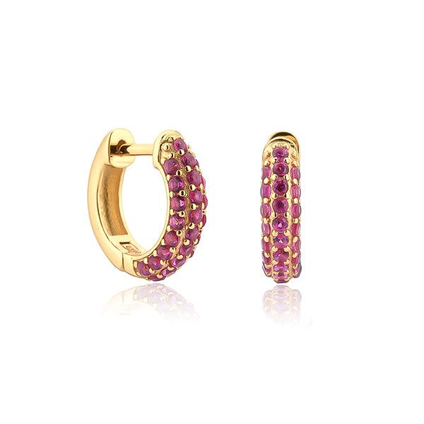 Pink Pavé Cubic Zirconia Mini Hoop Earrings | Womens Huggie Earrings Earrings Hoop Earrings