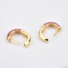 Pink Pavé Cubic Zirconia Mini Hoop Earrings | Womens Huggie Earrings Earrings Hoop Earrings