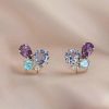 Purple Crystal Cluster Stud Earrings | Womens Stud Earrings Earrings Stud Earrings