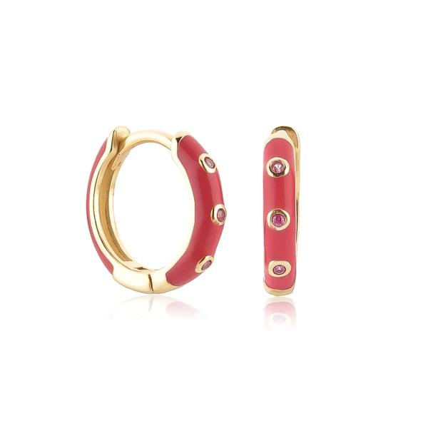 Red Enamel Mini Hoop Earrings | Womens Hoop Earrings Earrings Hoop Earrings