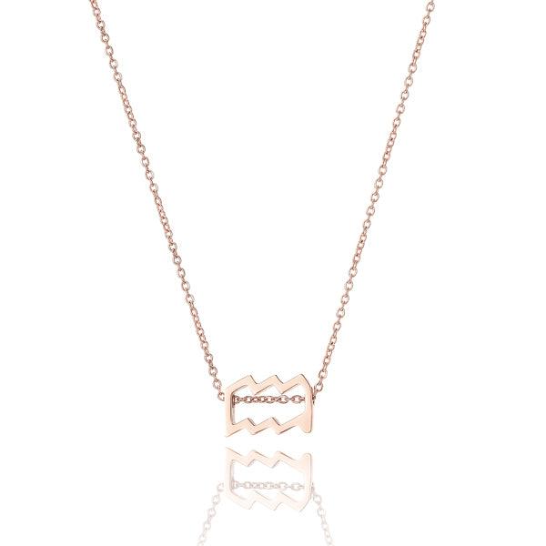 Rose Gold Aquarius Necklace | Womens Zodiac Necklaces Necklaces Womens