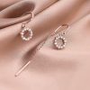 Rose Gold Crystal Halo Threader Earrings | Womens Threader Earrings Earrings Threader Earrings