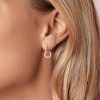 Rose Gold CZ Circle Hoop Earrings | Womens Drop Earrings Drop Earrings Drop Earrings