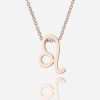 Rose Gold Leo Necklace | Womens Zodiac Necklaces Necklaces Womens