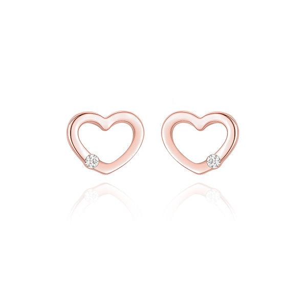 Rose Gold Open Heart Stud Earrings | Womens Stud Earrings Earrings Stud Earrings