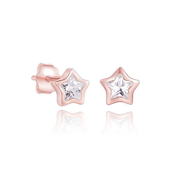 Rose Gold Sparkling Mini Star Stud Earrings | Womens Stud Earrings Earrings Stud Earrings