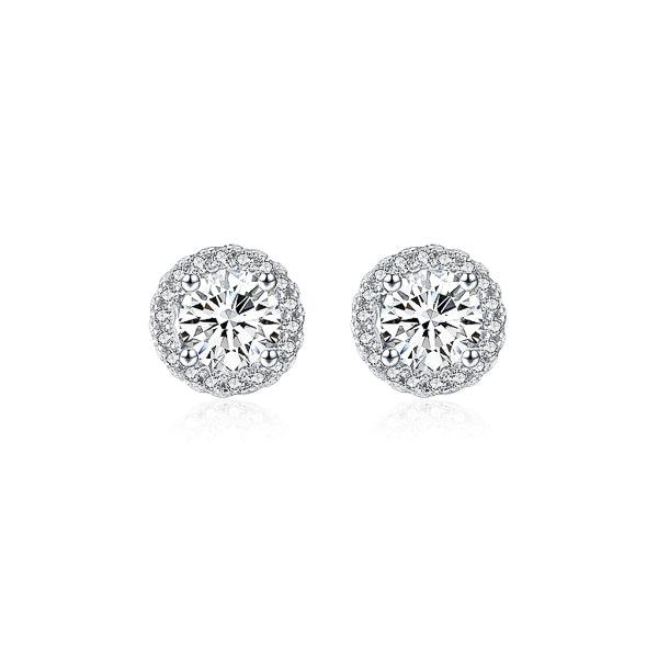 Round Cubic Zirconia Halo Stud Earrings | Womens Stud Earrings Earrings Stud Earrings